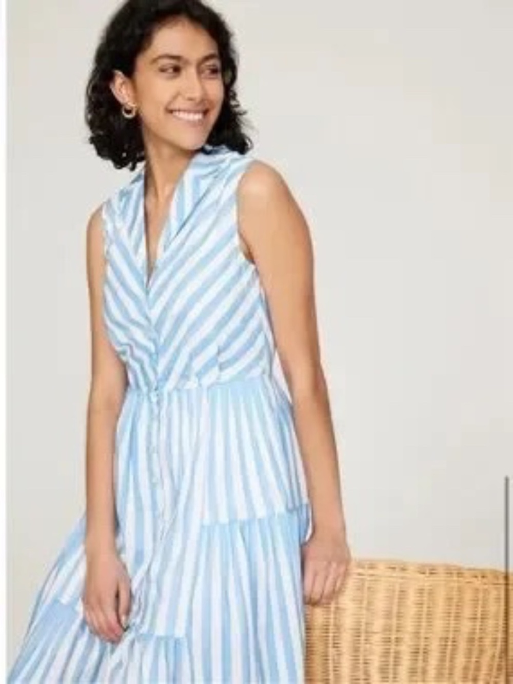 Saloni Blue Striped Arya B Dress, Formal or Dress Down
